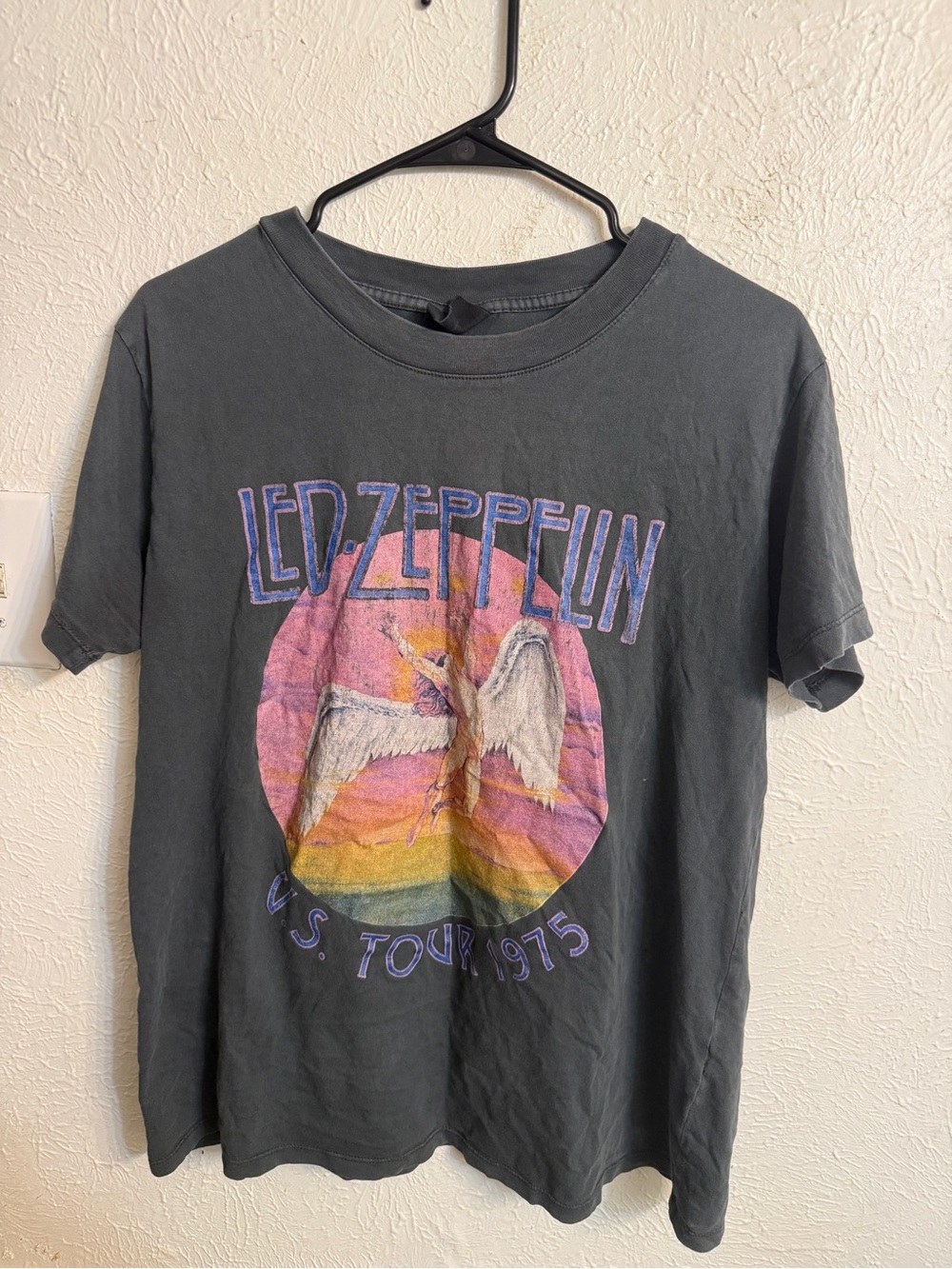 Led Zeppelin Women's Black Graphic Band Tee - U.S. Tour 1975